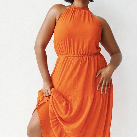 Women's Casual Halter Neck Sleeveless Floral Long Maxi Sundress‎ - Picture 2 of 3